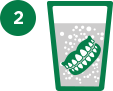 Soak dentures for 3–5 minutes* Soak dentures for 3–5 minutes*