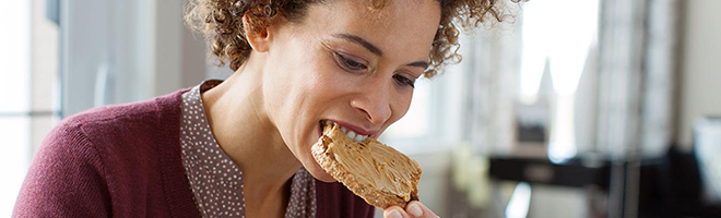 Woman eating food