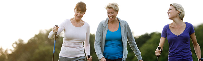 Three women out walking together