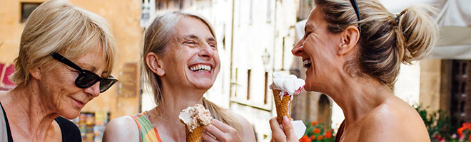 woman laughing with friends